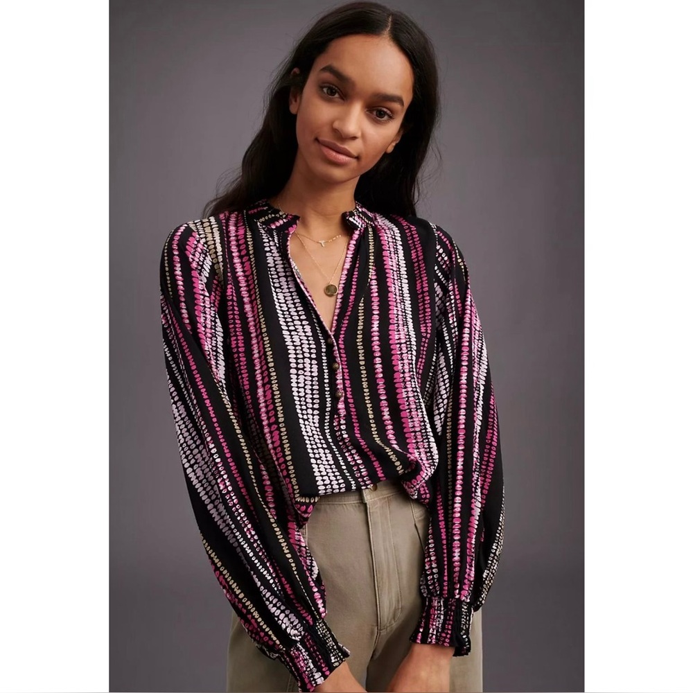 Anthro Maeve Colette Peasant Blouse Sz. Medium - Picture 2 of 13